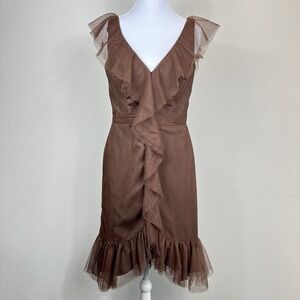 VTG Alfred Angelo Chocolate Brown Formal Dress Size 4/6 Pin-Up Fairygoth‎ Retro
